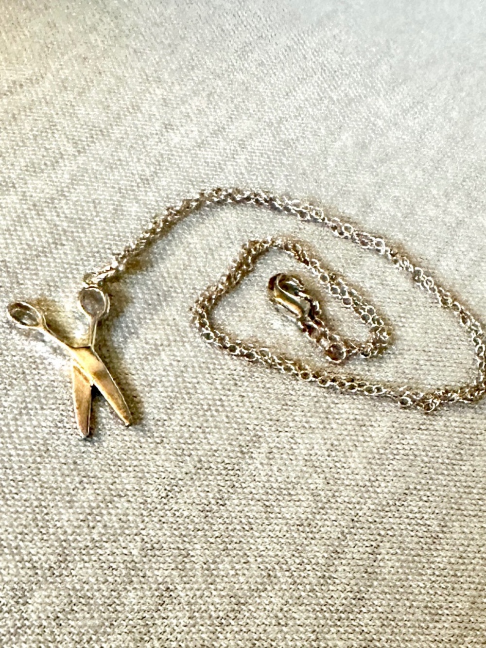 Scissor Pendant Necklace in Sterling Silver on 18” Sterling chain